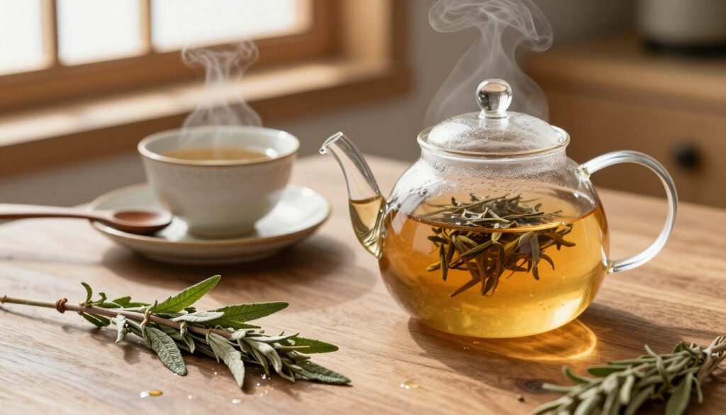 mugwort tea preparation